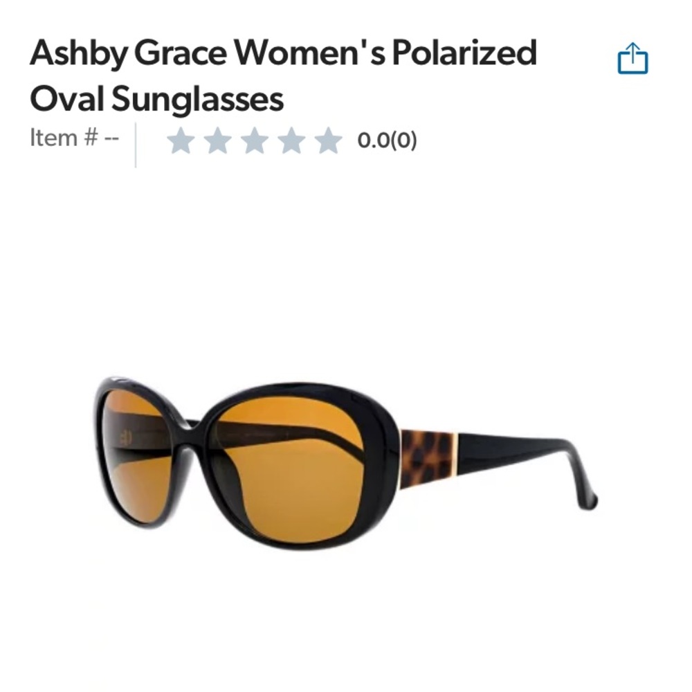 Ashby Grace Women's Polarized Oval Sunglasses - Black and Tortoise